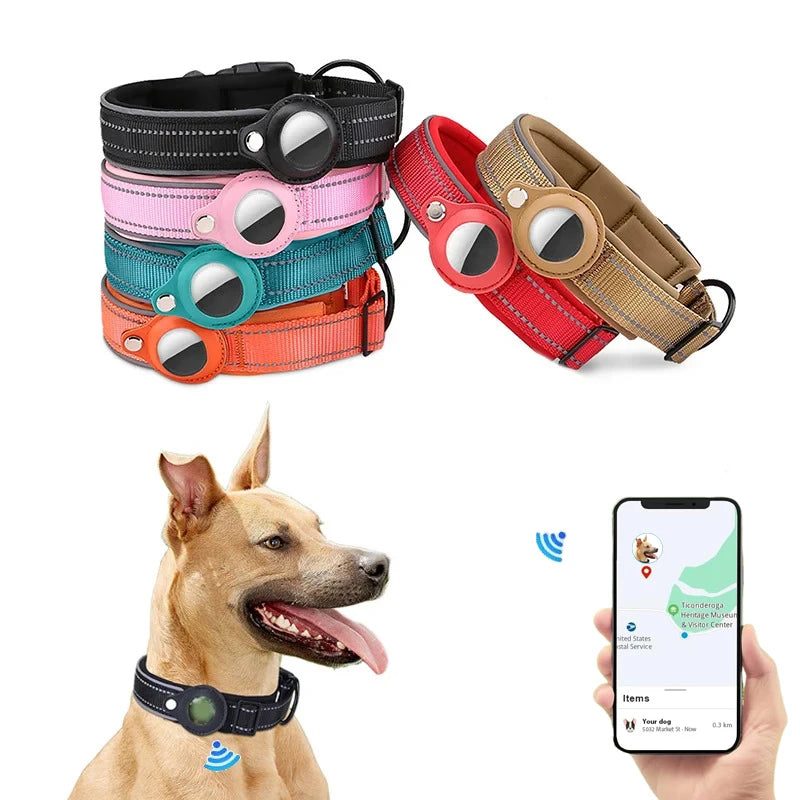 PetkingdomCo Reflective Dog Collar with AirTag Holder