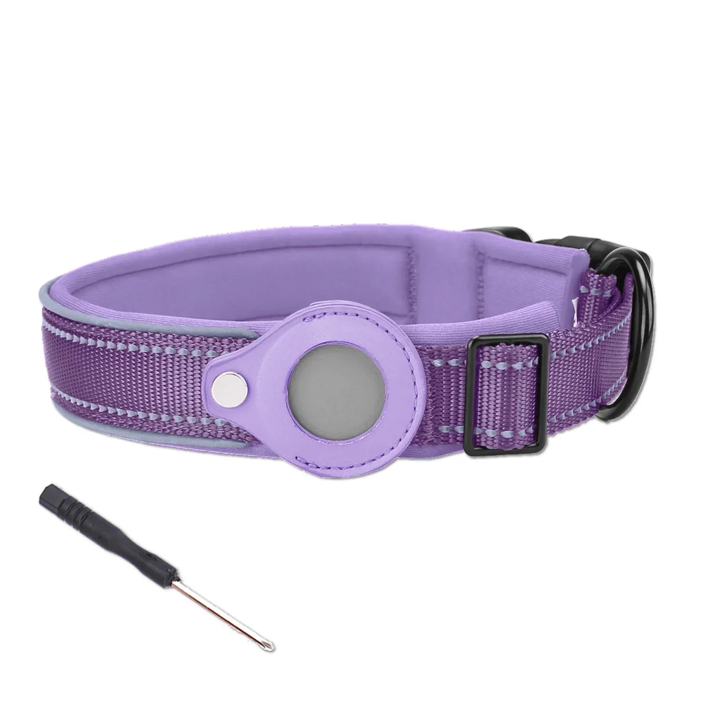 PetkingdomCo Reflective Dog Collar with AirTag Holder