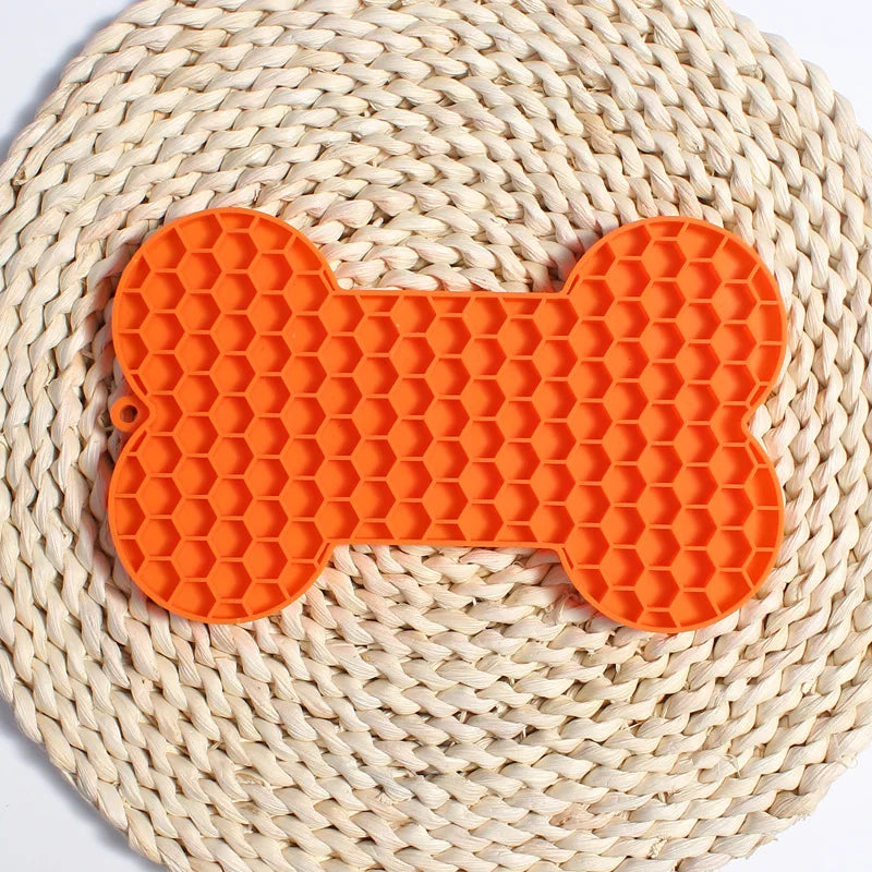 PetkingdomCo Bone-Shaped Silicone Licking Pad for Dogs &  Cats