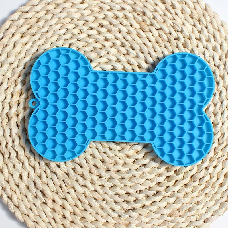 PetkingdomCo Bone-Shaped Silicone Licking Pad for Dogs &  Cats