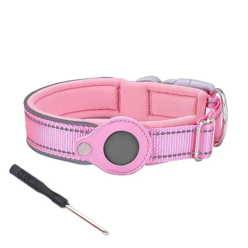 PetkingdomCo Reflective Dog Collar with AirTag Holder