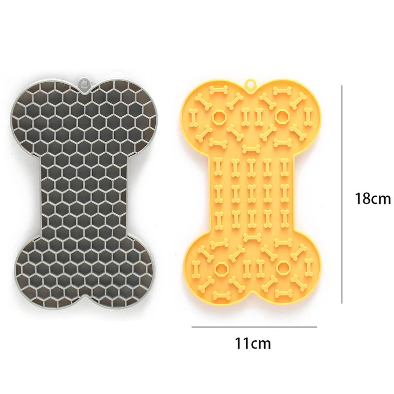 PetkingdomCo Bone-Shaped Silicone Licking Pad for Dogs &  Cats