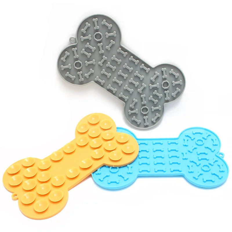 PetkingdomCo Bone-Shaped Silicone Licking Pad for Dogs &  Cats