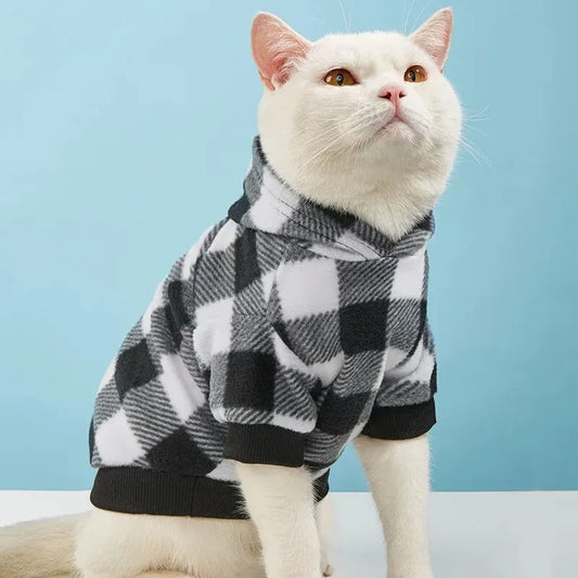 PetkingdomCo Classic Plaid Pet Hoodie