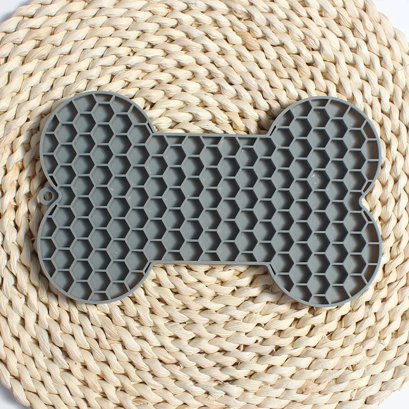 PetkingdomCo Bone-Shaped Silicone Licking Pad for Dogs &  Cats