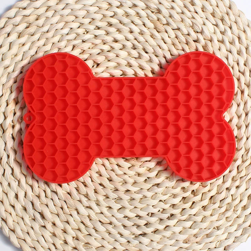 PetkingdomCo Bone-Shaped Silicone Licking Pad for Dogs &  Cats