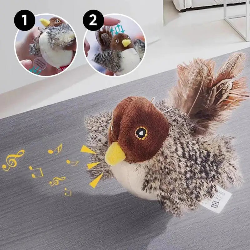 PetkingdomCo Simulated Chirping Bird Toy for Cats